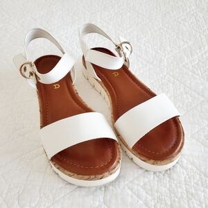 Unisa White Platform Sandals